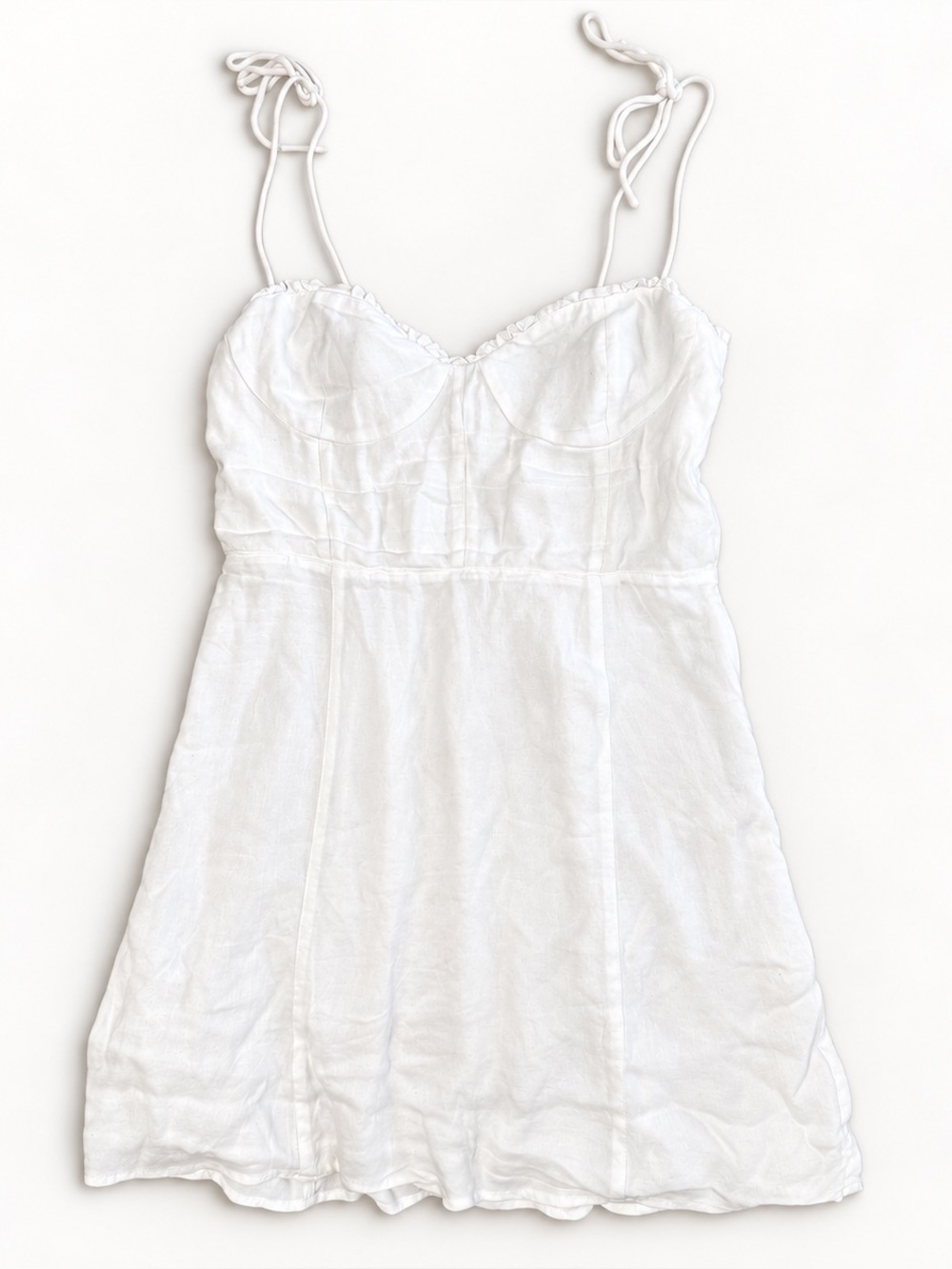 Wilfred by Aritzia White Mini Dress with spaghetti straps